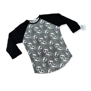 M LuLaRoe Disney Randy NEW Incredible Jack Skellington Black Raglan Medium